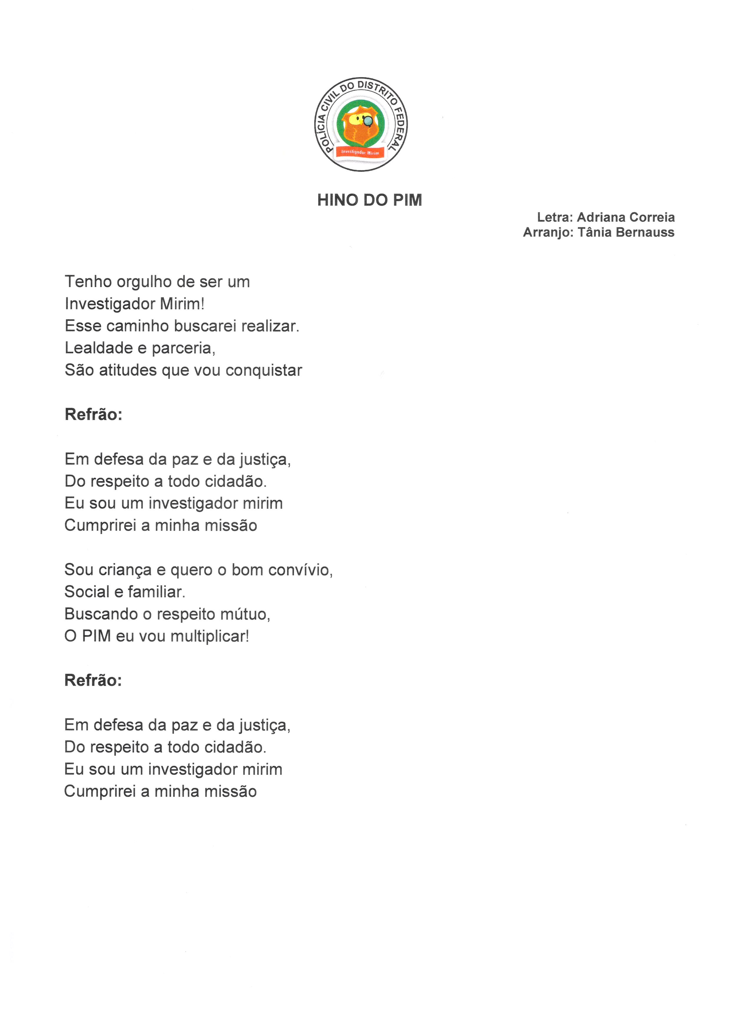 HINO DO PIM IMAGEM