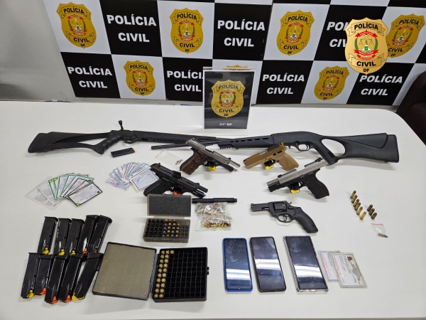 31ª DP apreende arsenal de armas de fogo de uso restrito em Planaltina