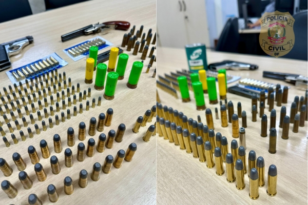 PCDF prende autor de violência doméstica com duas armas de fogo e mais de 500 munições no Guará