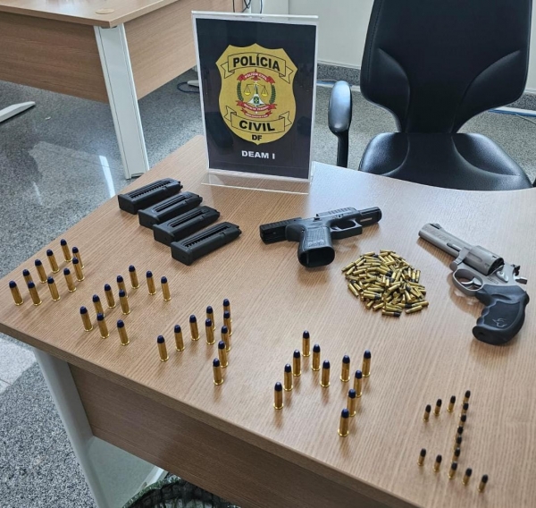 Em duas ações, PCDF apreende armas de fogo e dezenas de munições